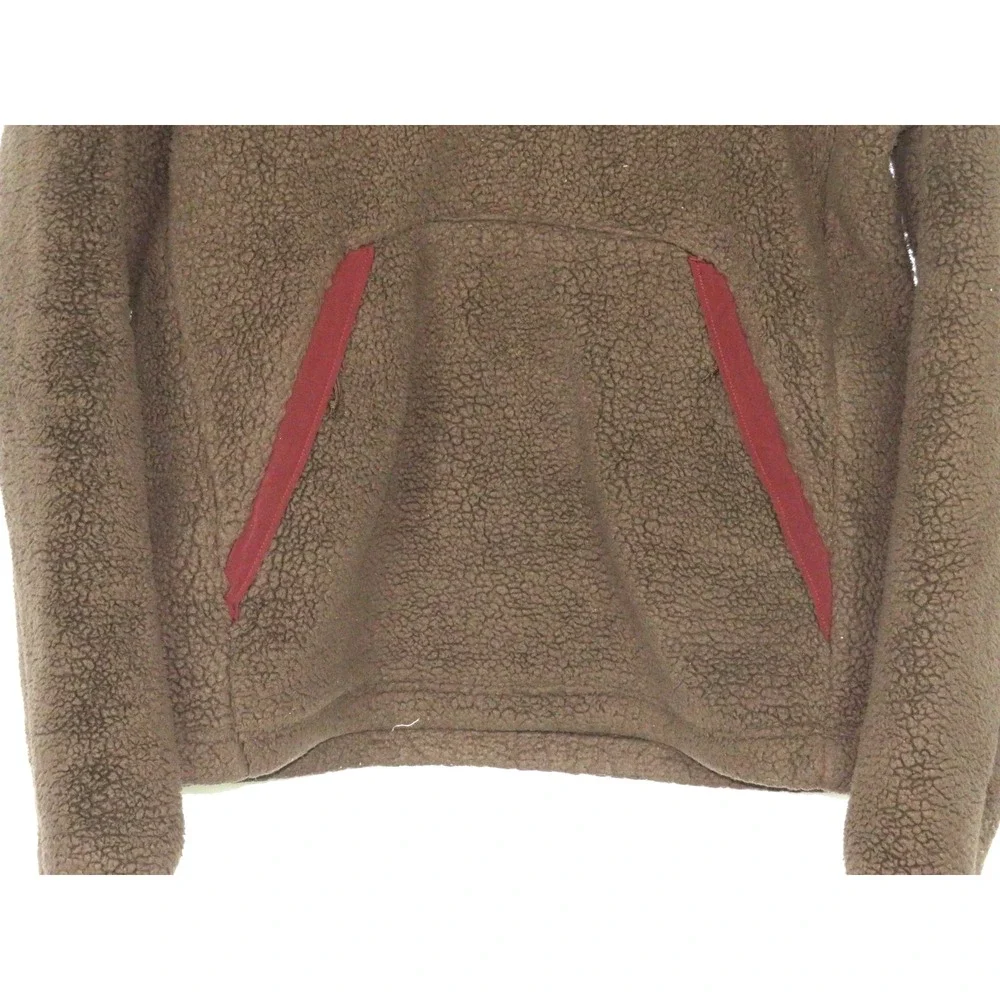 The North Face Chocolate Brown‎ Pull Over 1/4 Zip Deep Pile Fleece Jacket Medium